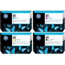 Original HP 80 CMYK High Yield Ink Cartridges