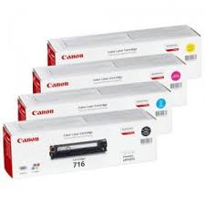 Genuine Canon 716 Full Set B/C/Y/M Cartridges